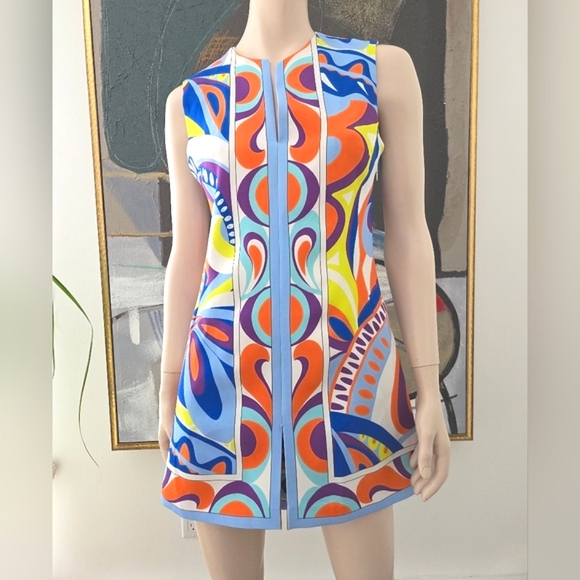Zara | NWOT Split Neck Mini Dress - Picture 2 of 14